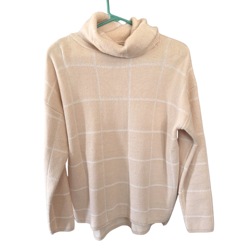 3/$20 Ecowish Cozy Cream Cowl Neck Long Sleeve Knit Sweater